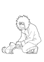 coloriage naruto kiba et akamaru